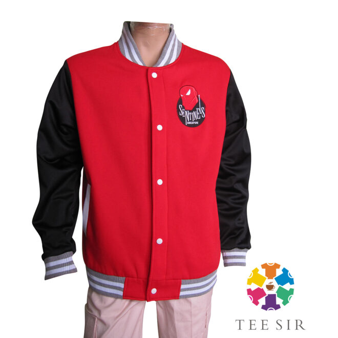 Custom Straight Sleeve Snap Button Baseball Jacket