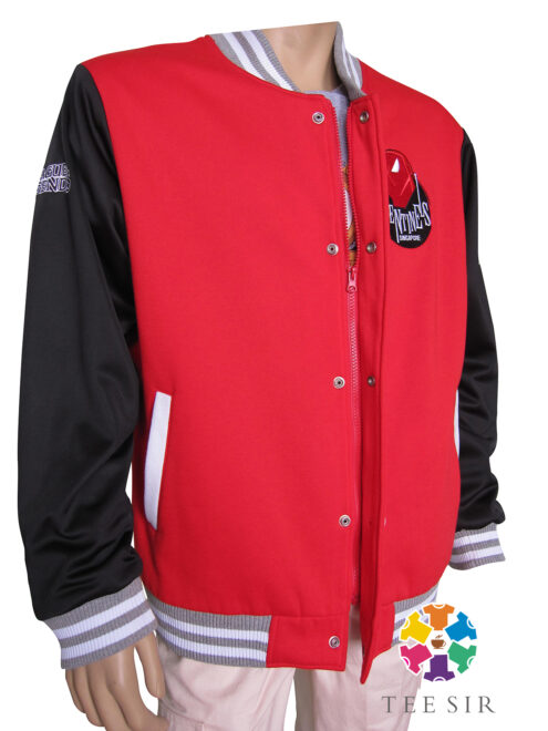 Custom Straight Sleeve Snap Button Baseball Jacket