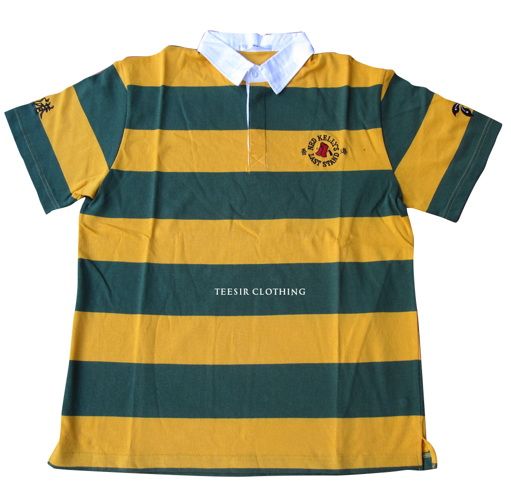 Custom Cotton Striped Polo Shirts Short Sleeve