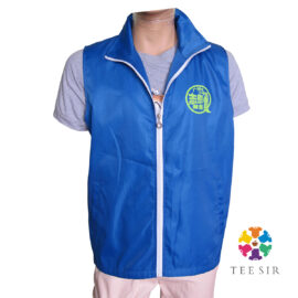 Custom zip up vests with print logo volunteer team vests