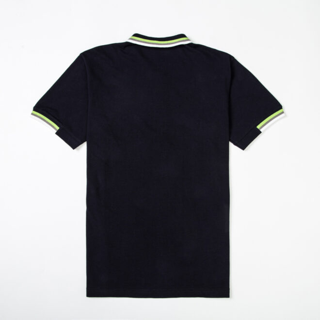 Custom Striped Flat Knit Collar Pique Polo shirts