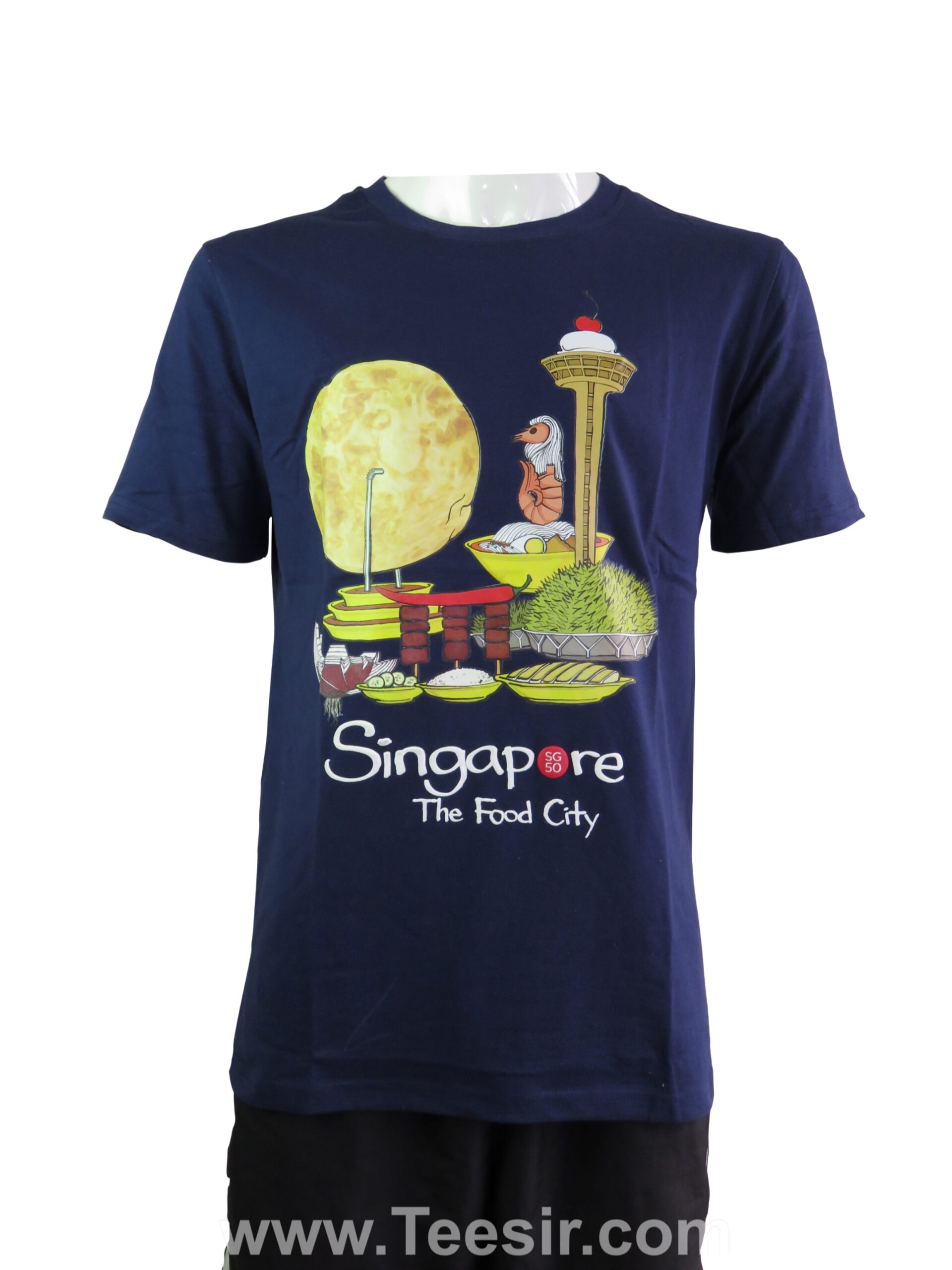 Custom Singapore The Food City Cotton Tshirts
