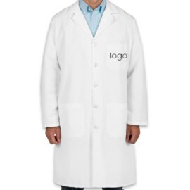 Full Button Lab Coat Unisex White Cotton Chemistry Laboratory Coat