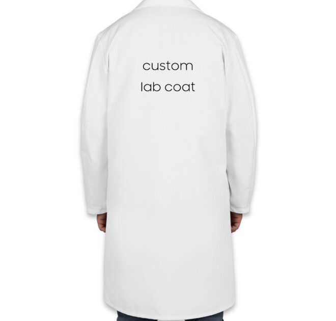 Full Button Lab Coat Unisex White Cotton Chemistry Laboratory Coat - Image 2