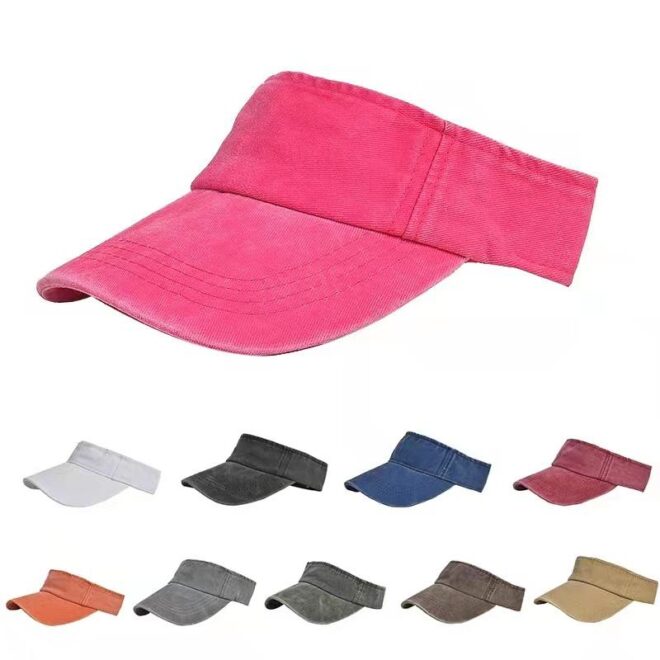 Custom Bio-Washed Visor with Embroidery Logo - Image 2